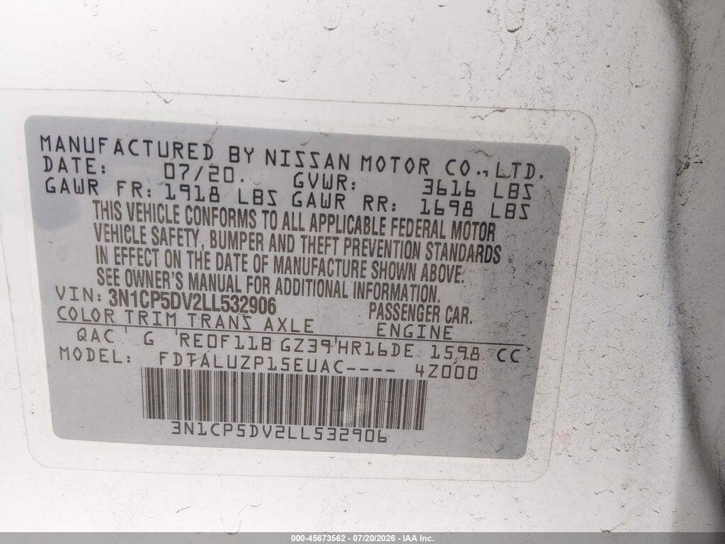 3N1CP5DV2LL532906 2020 NISSAN KICKS photo no. 9
