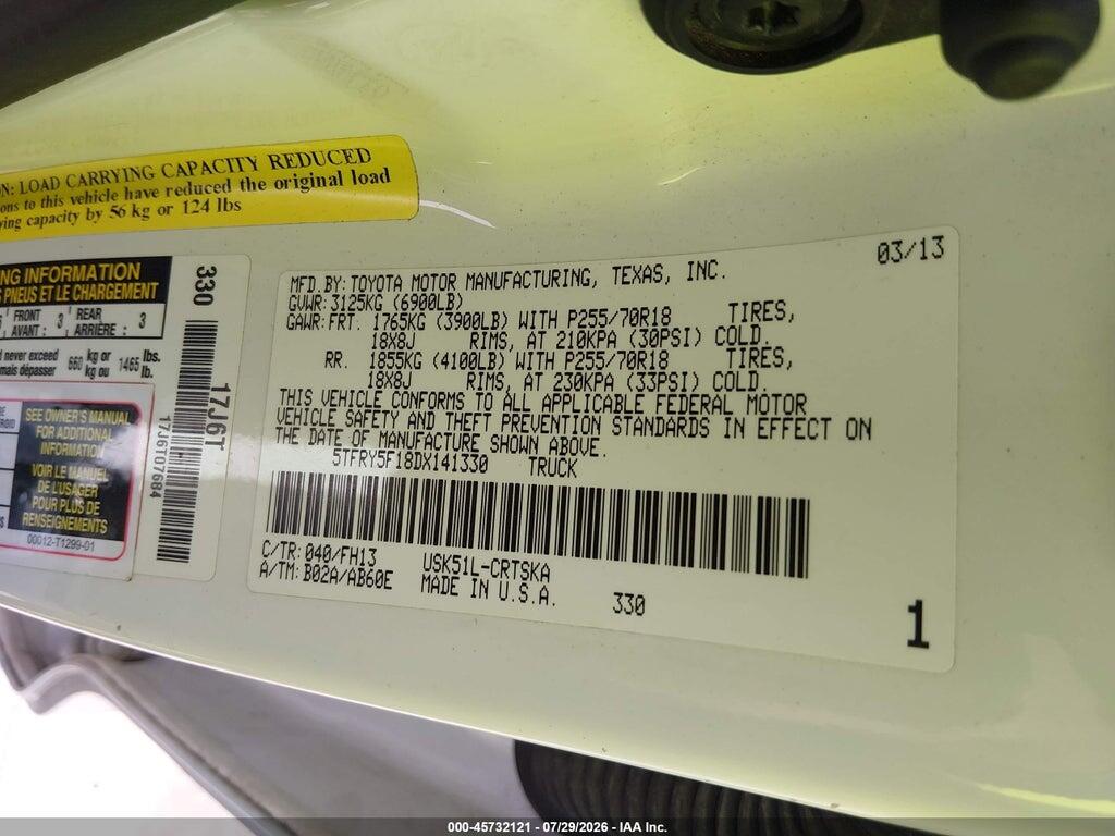 5TFRY5F18DX141330 2013 TOYOTA TUNDRA photo no. 9