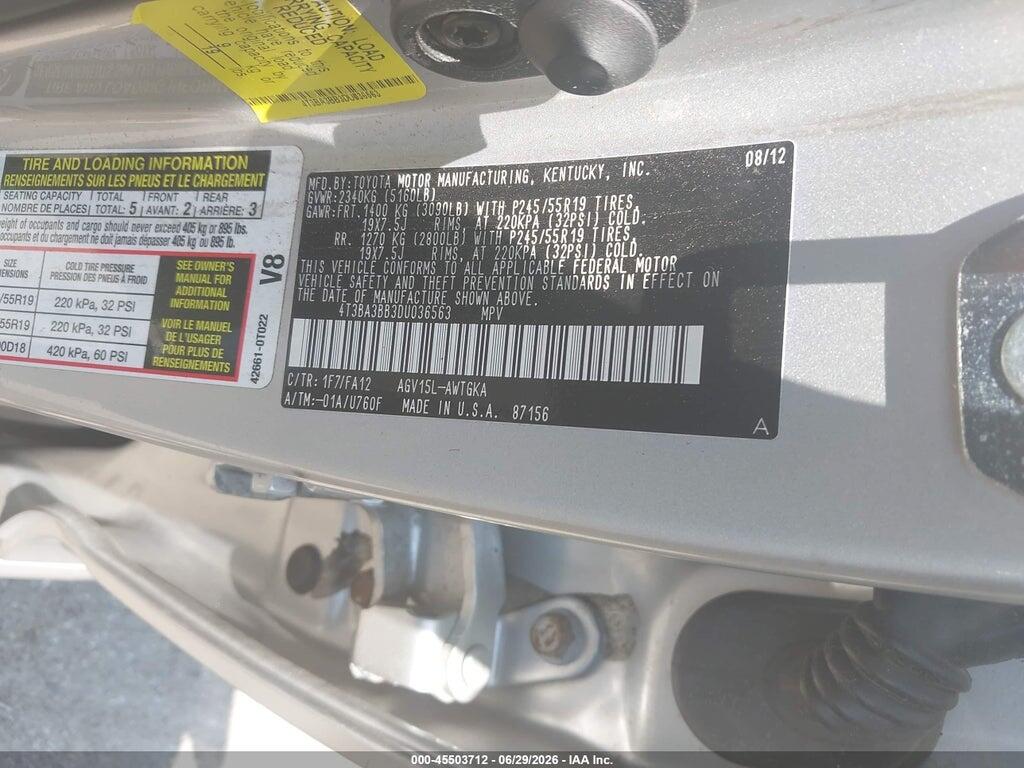 4T3BA3BB3DU036563 2013 TOYOTA VENZA photo no. 9