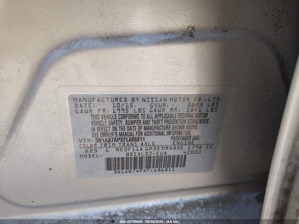 3N1AB7APXFL686811 2015 NISSAN SENTRA photo no. 9