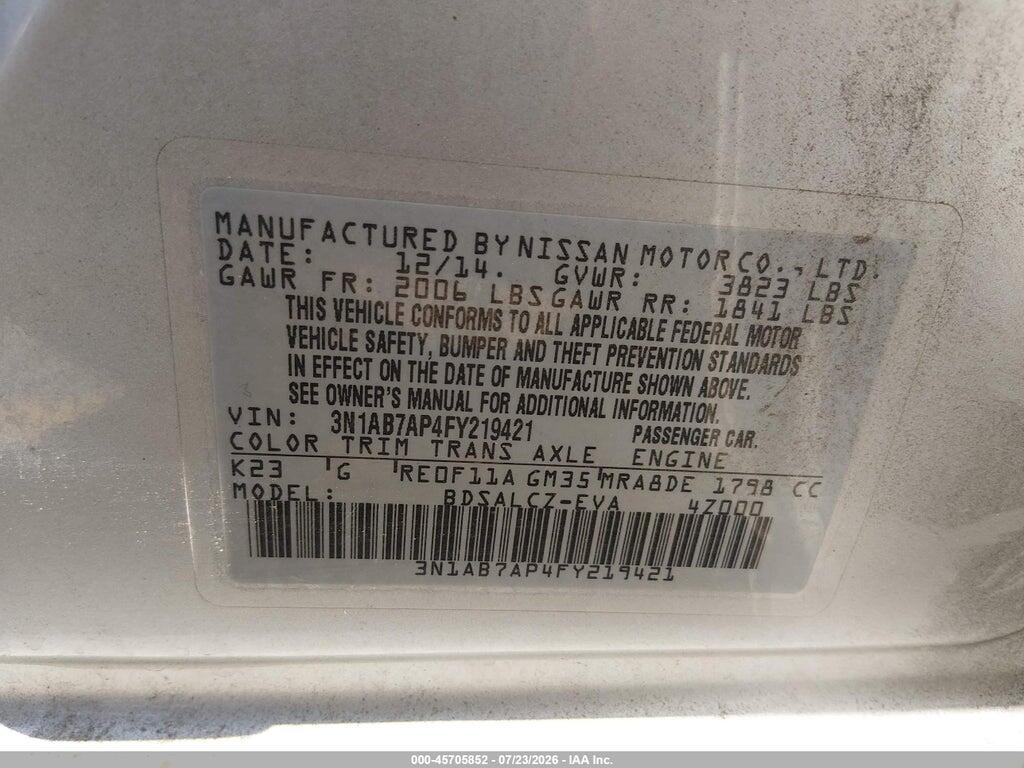 3N1AB7AP4FY219421 2015 NISSAN SENTRA photo no. 9
