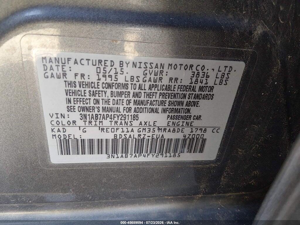 3N1AB7AP4FY291185 2015 NISSAN SENTRA photo no. 9