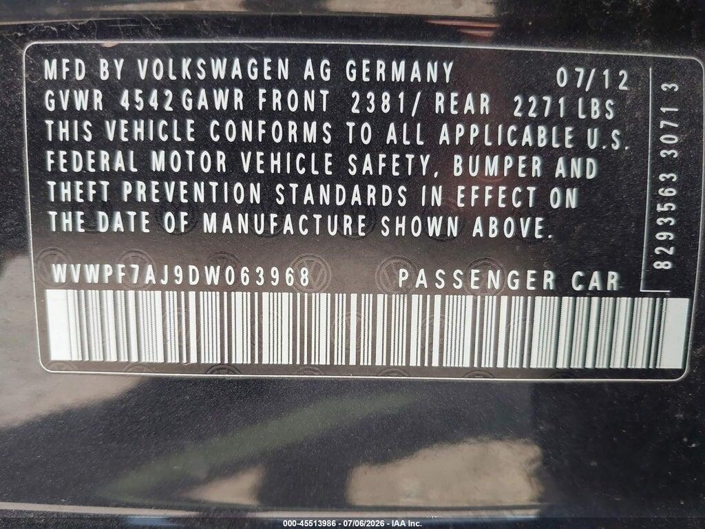 WVWPF7AJ9DW063968 2013 VOLKSWAGEN GOLF R photo no. 9