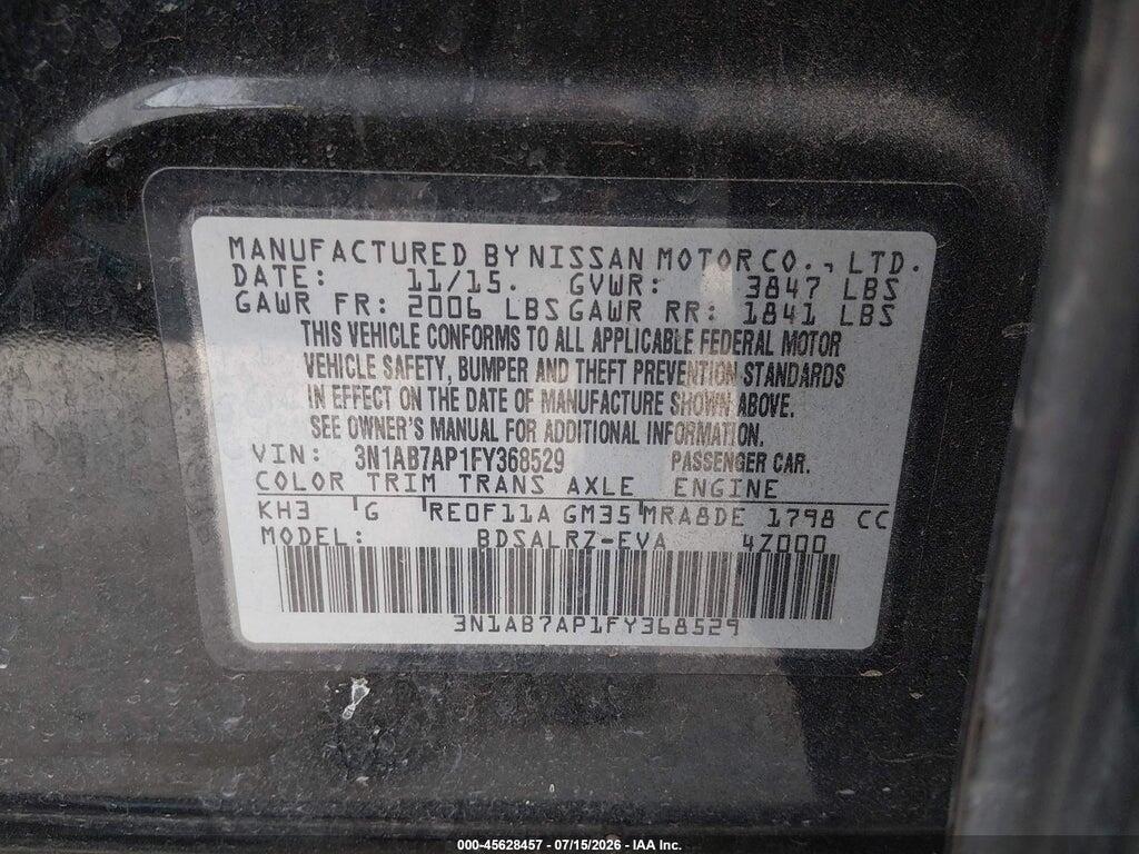 3N1AB7AP1FY368529 2015 NISSAN SENTRA photo no. 9
