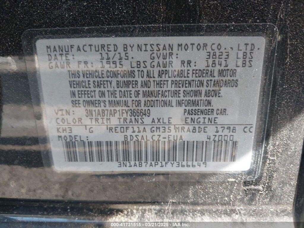 3N1AB7AP1FY366649 2015 NISSAN SENTRA photo no. 9