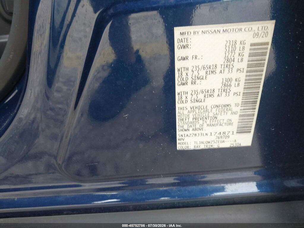 5N1AZ2BJ3LN174871 2020 NISSAN MURANO photo no. 9