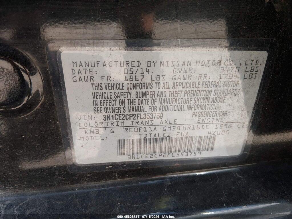 3N1CE2CP2FL353759 2015 NISSAN VERSA NOTE photo no. 9