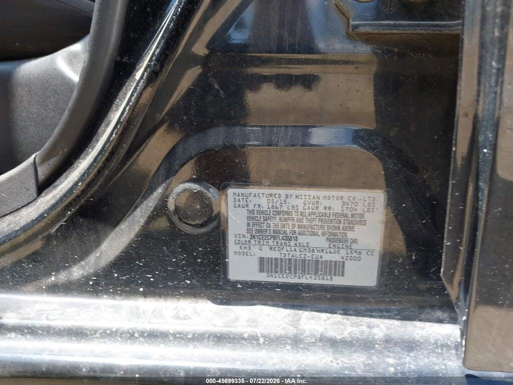 3N1CE2CP8FL435818 2015 NISSAN VERSA NOTE photo no. 9
