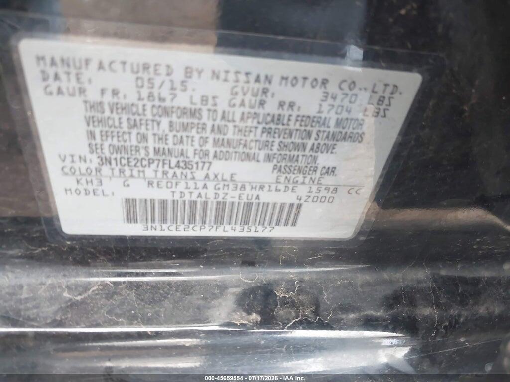 3N1CE2CP7FL435177 2015 NISSAN VERSA NOTE photo no. 9