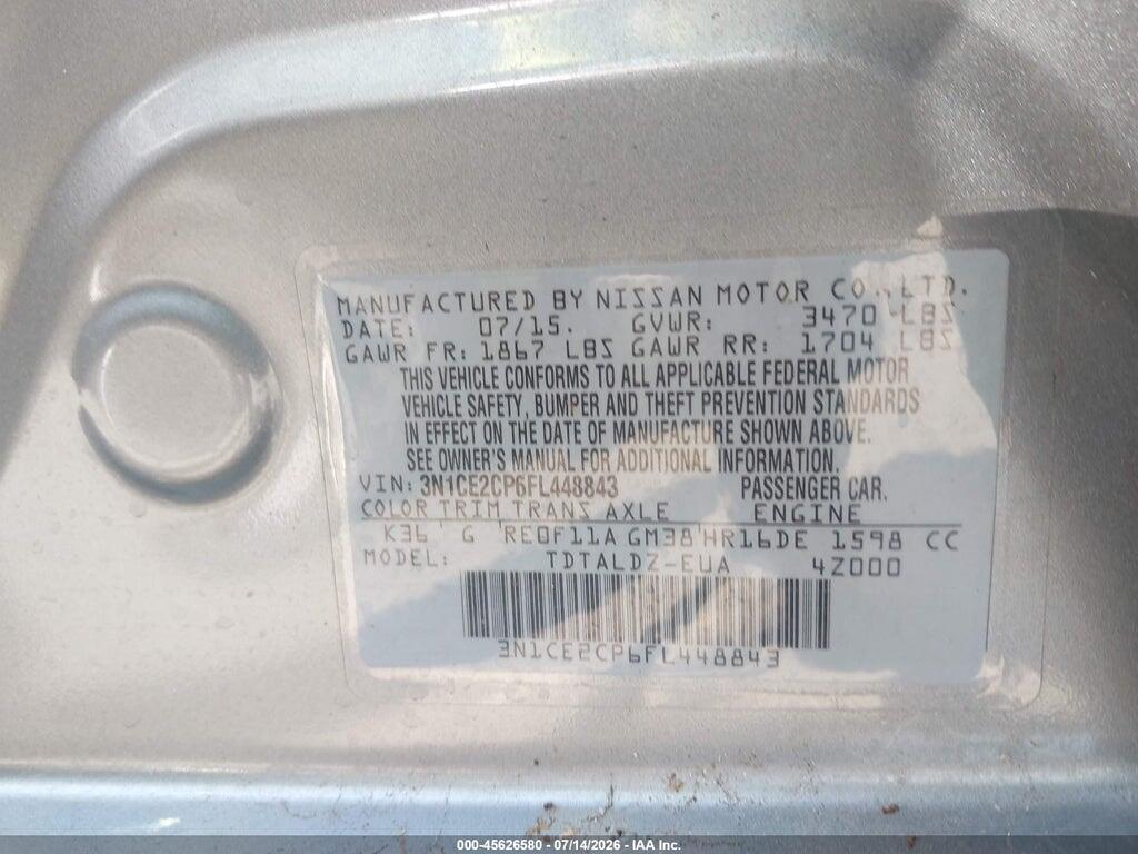 3N1CE2CP6FL448843 2015 NISSAN VERSA NOTE photo no. 9