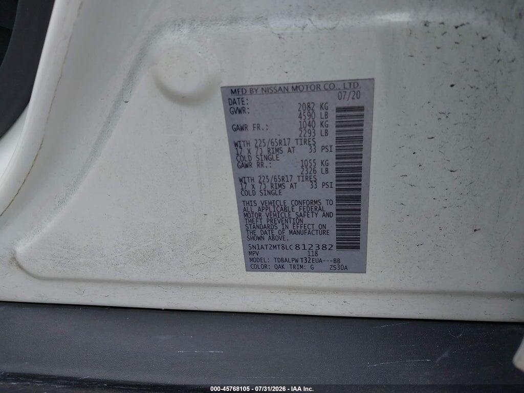 5N1AT2MT8LC812382 2020 NISSAN ROGUE photo no. 9