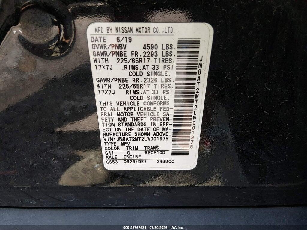 JN8AT2MT2LW001975 2020 NISSAN ROGUE photo no. 9