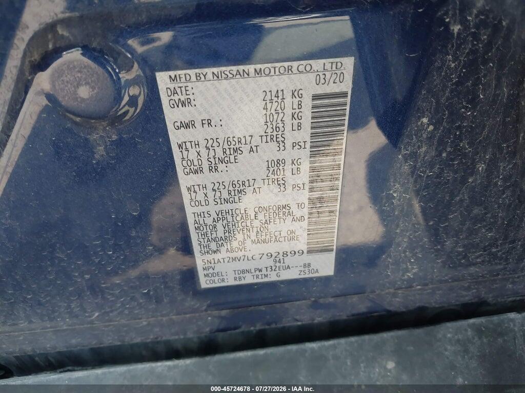 5N1AT2MV7LC792899 2020 NISSAN ROGUE photo no. 9