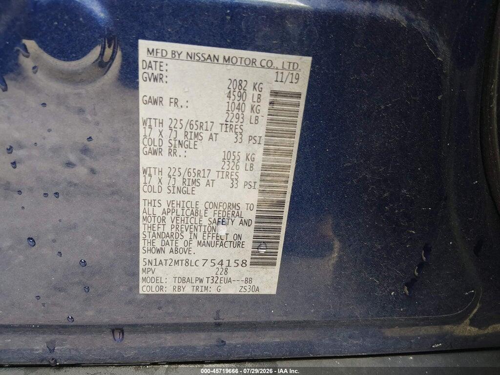 5N1AT2MT8LC754158 2020 NISSAN ROGUE photo no. 9