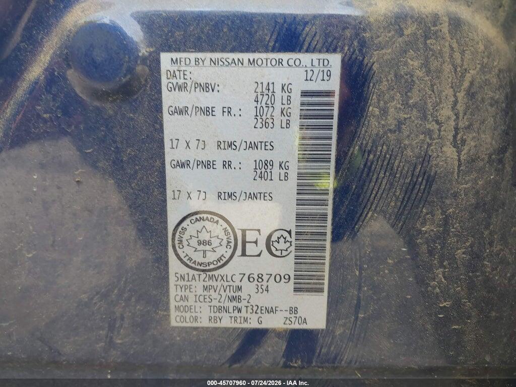 5N1AT2MVXLC768709 2020 NISSAN ROGUE photo no. 9