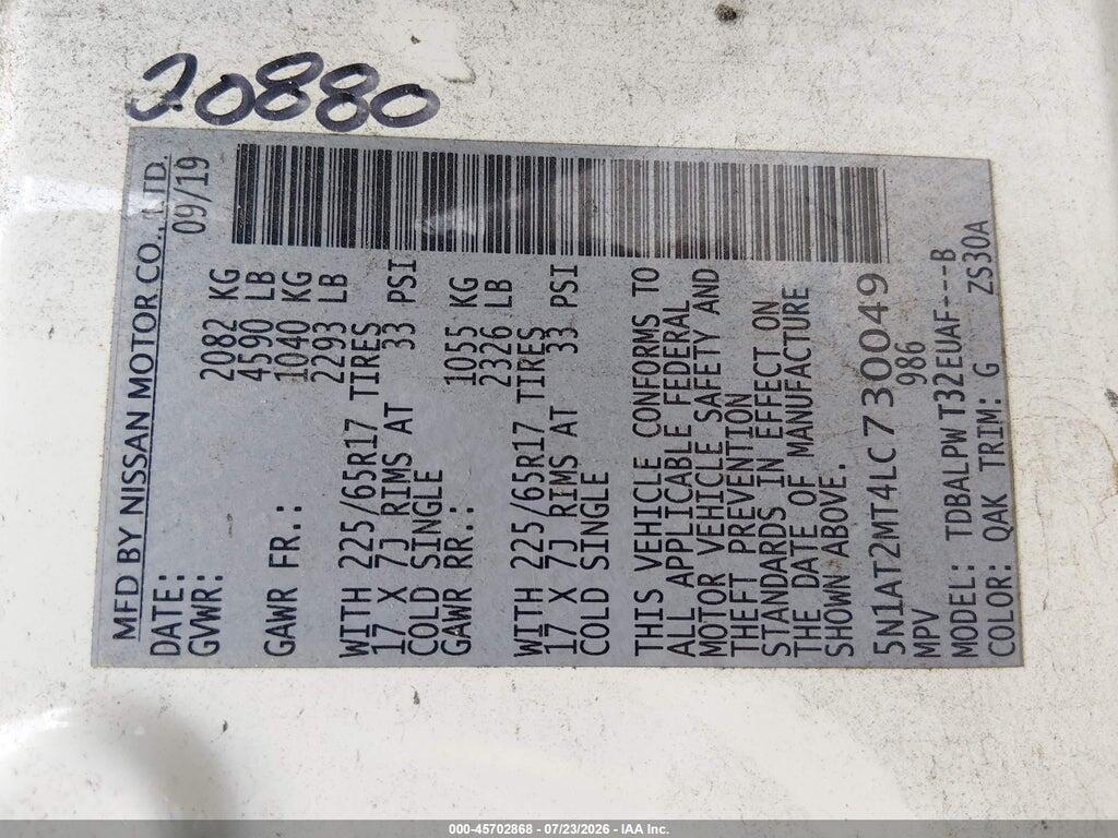 5N1AT2MT4LC730049 2020 NISSAN ROGUE photo no. 9