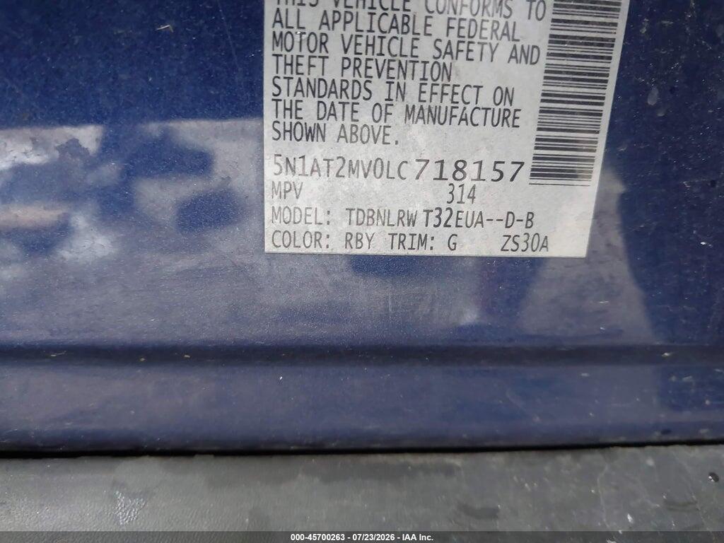 5N1AT2MV0LC718157 2020 NISSAN ROGUE photo no. 9