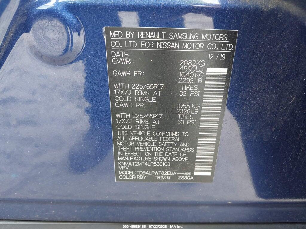 KNMAT2MT4LP536103 2020 NISSAN ROGUE photo no. 9