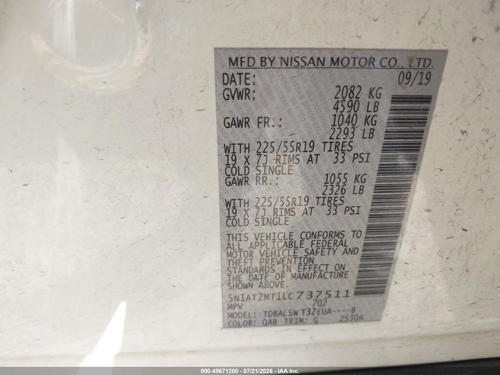 5N1AT2MT1LC737511 2020 NISSAN ROGUE photo no. 9
