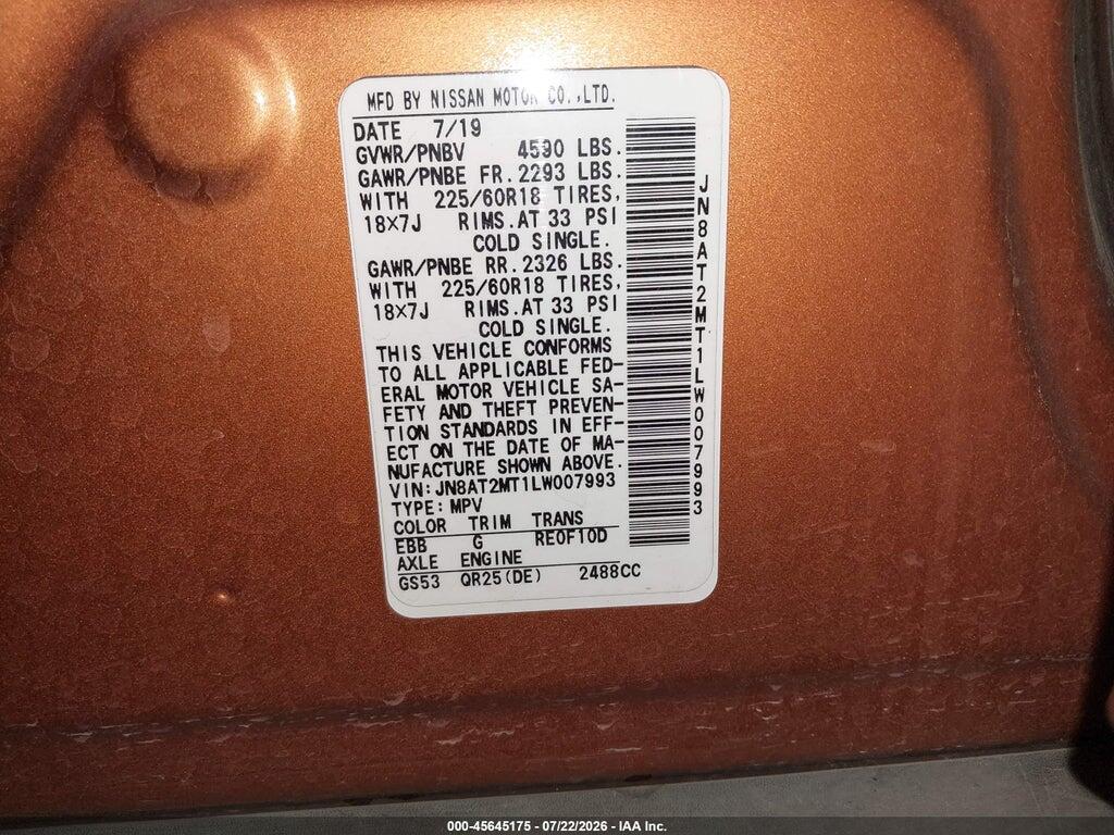 JN8AT2MT1LW007993 2020 NISSAN ROGUE photo no. 9
