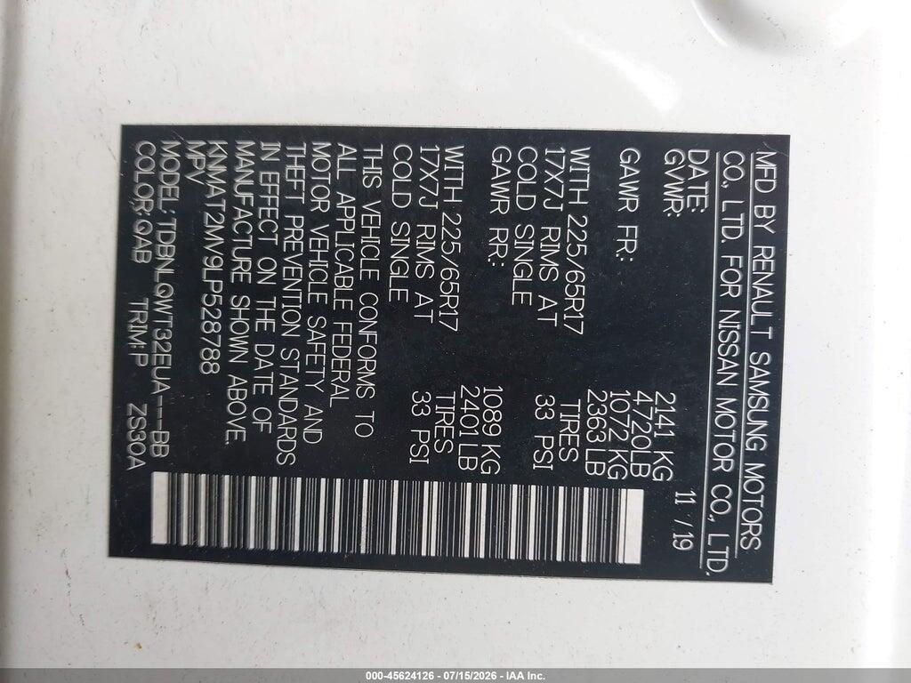 KNMAT2MV9LP528788 2020 NISSAN ROGUE photo no. 9