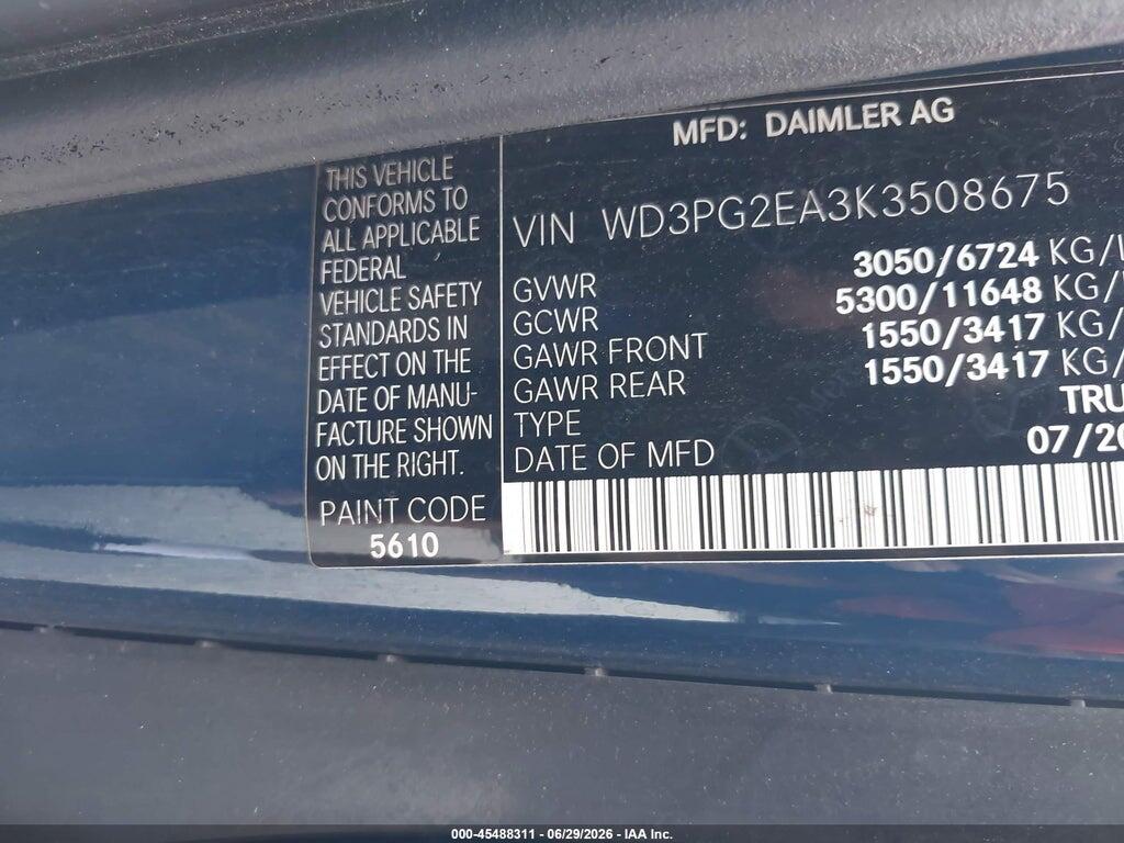 WD3PG2EA3K3508675 2019 MERCEDES-BENZ METRIS photo no. 9