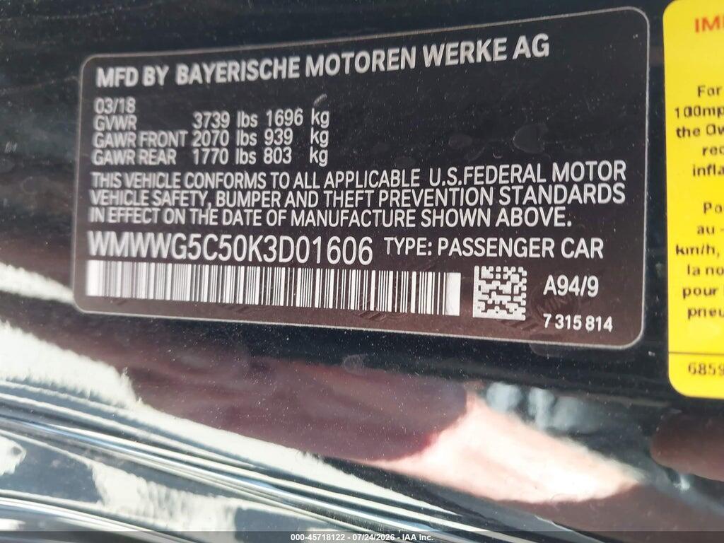 WMWWG5C50K3D01606 2019 MINI CONVERTIBLE photo no. 9