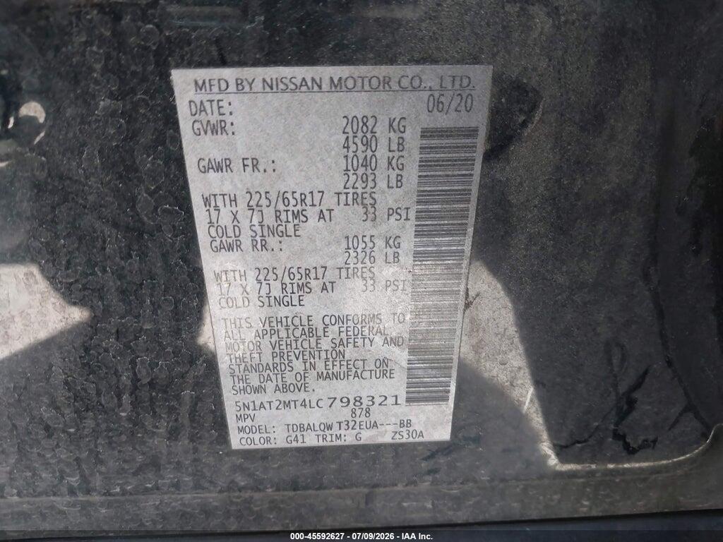 5N1AT2MT4LC798321 2020 NISSAN ROGUE photo no. 9