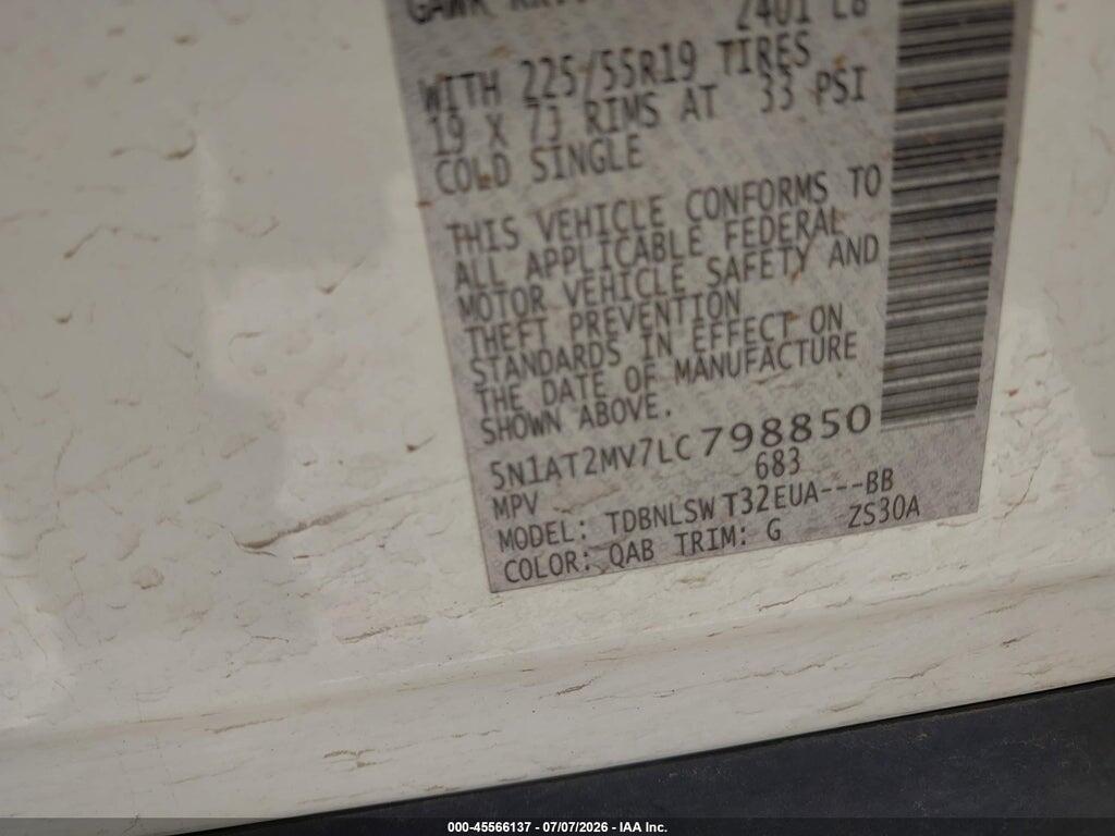 5N1AT2MV7LC798850 2020 NISSAN ROGUE photo no. 9
