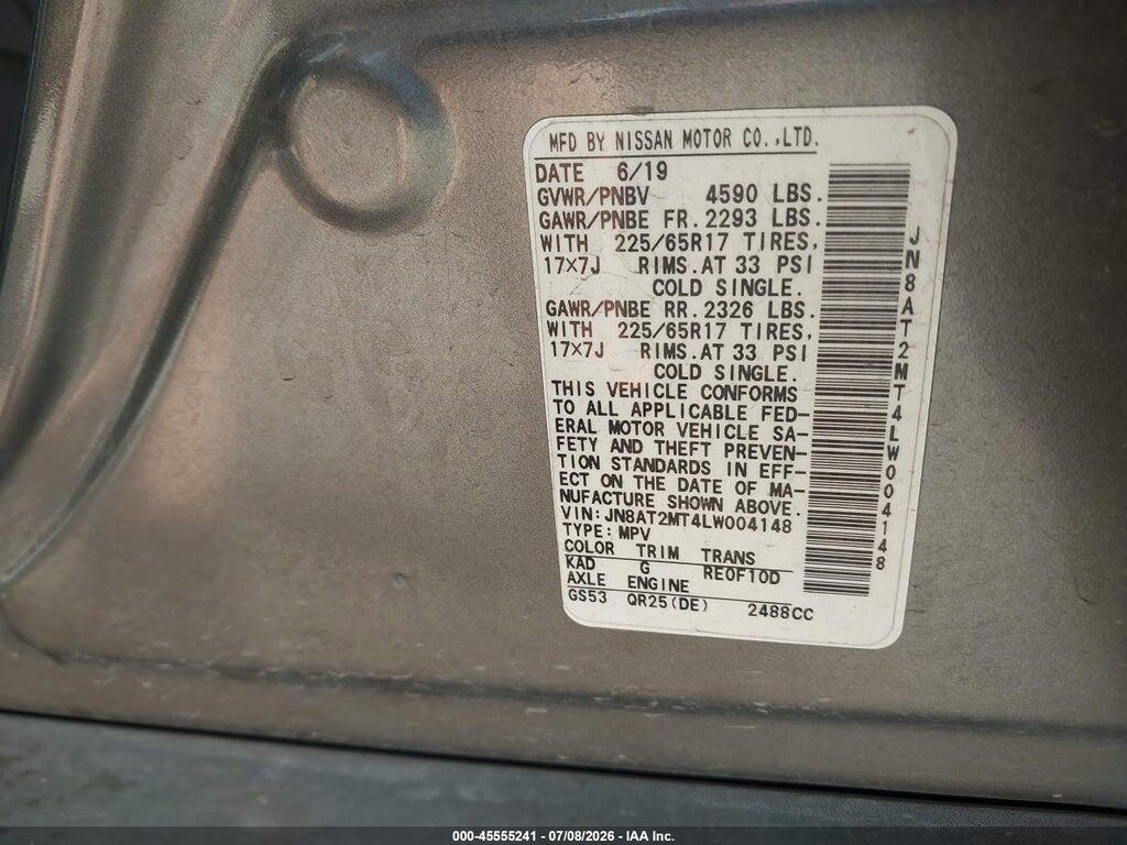 JN8AT2MT4LW004148 2020 NISSAN ROGUE photo no. 9