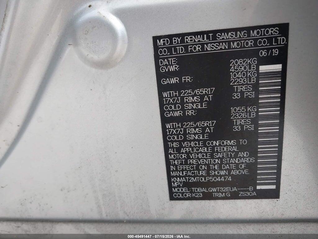 KNMAT2MT0LP504474 2020 NISSAN ROGUE photo no. 9