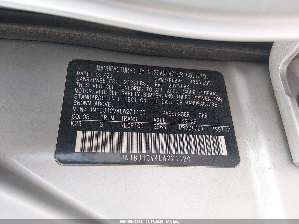 JN1BJ1CV4LW271120 2020 NISSAN ROGUE SPORT photo no. 9
