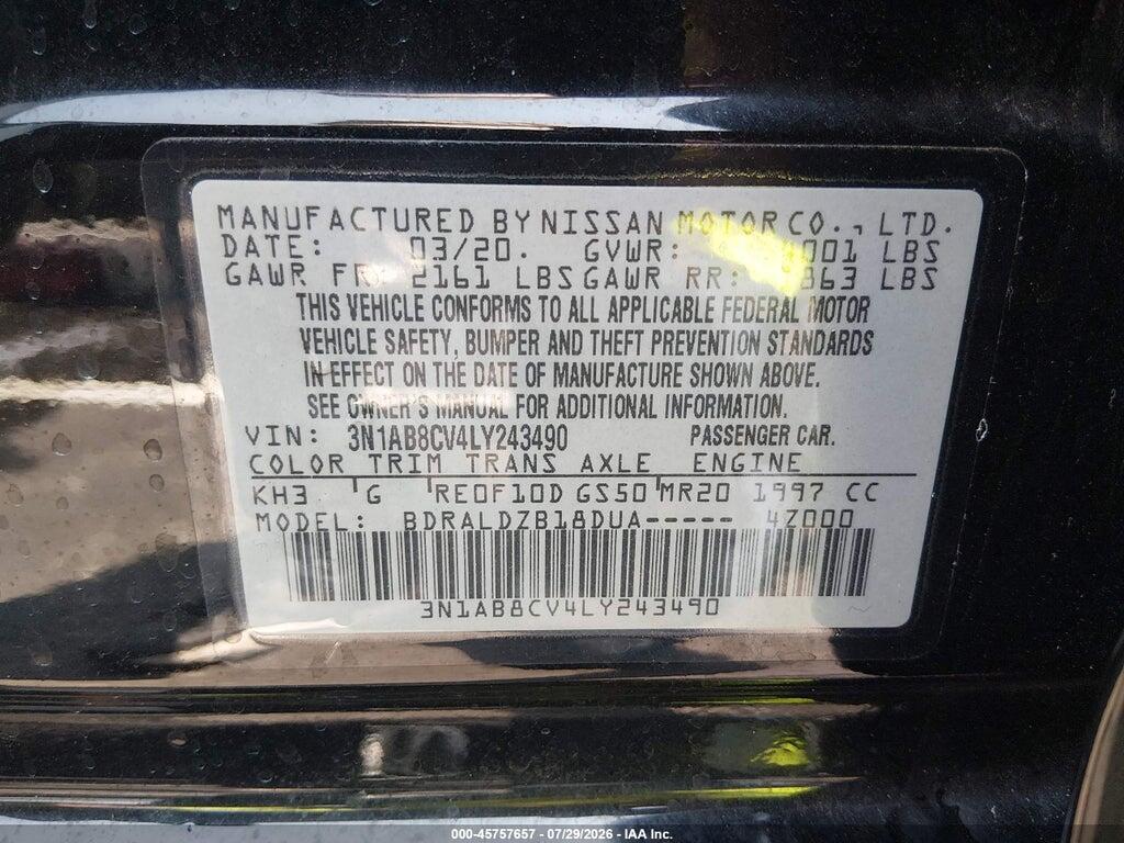 3N1AB8CV4LY243490 2020 NISSAN SENTRA photo no. 9