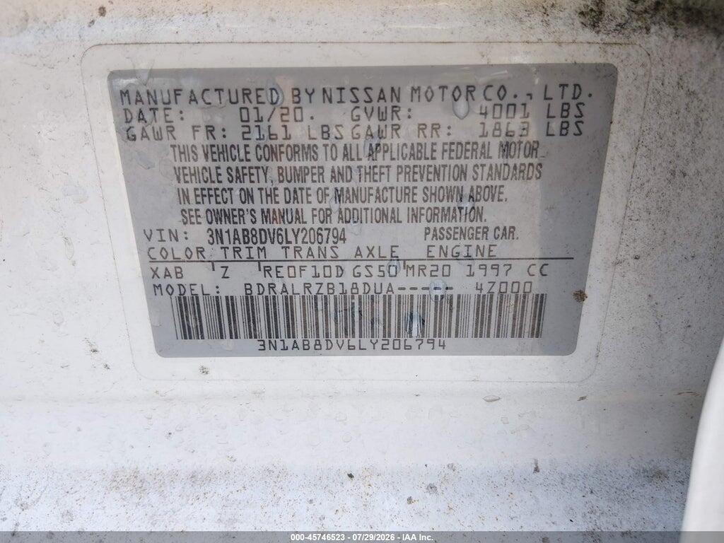 3N1AB8DV6LY206794 2020 NISSAN SENTRA photo no. 9