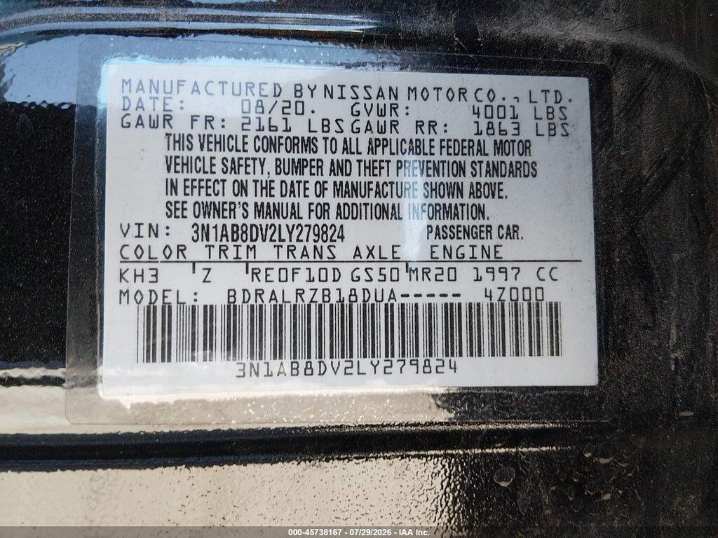 3N1AB8DV2LY279824 2020 NISSAN SENTRA photo no. 9