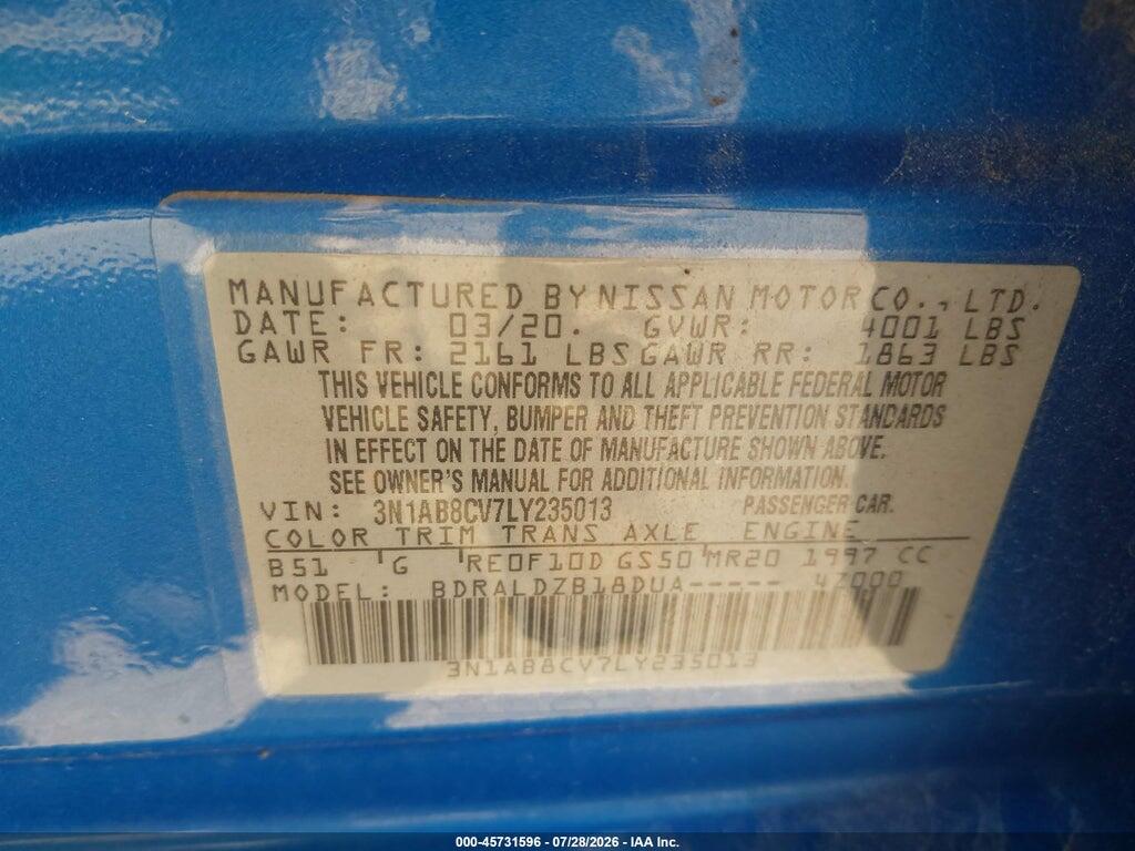 3N1AB8CV7LY235013 2020 NISSAN SENTRA photo no. 9