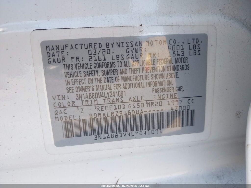 3N1AB8DV4LY241091 2020 NISSAN SENTRA photo no. 4