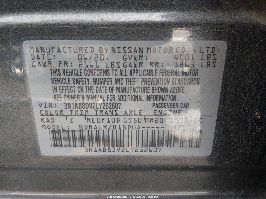 3N1AB8DV2LY252607 2020 NISSAN SENTRA photo no. 9