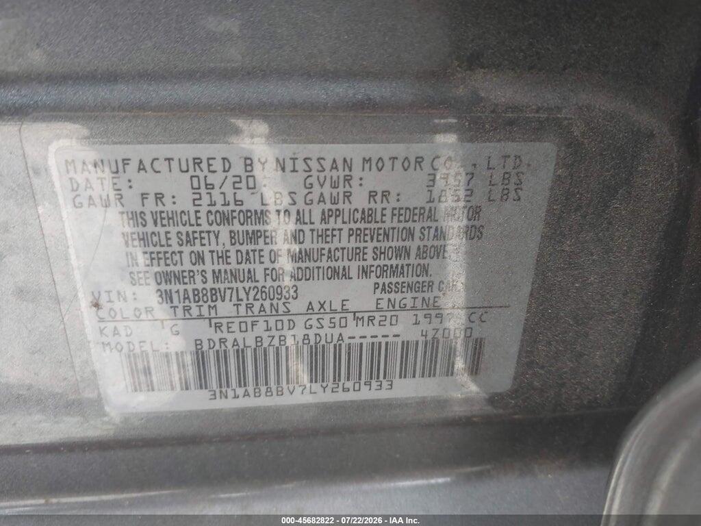 3N1AB8BV7LY260933 2020 NISSAN SENTRA photo no. 9