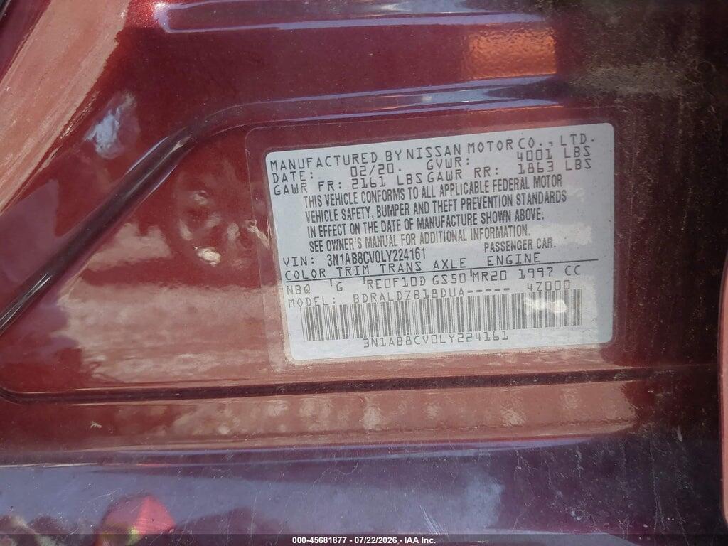 3N1AB8CV0LY224161 2020 NISSAN SENTRA photo no. 9