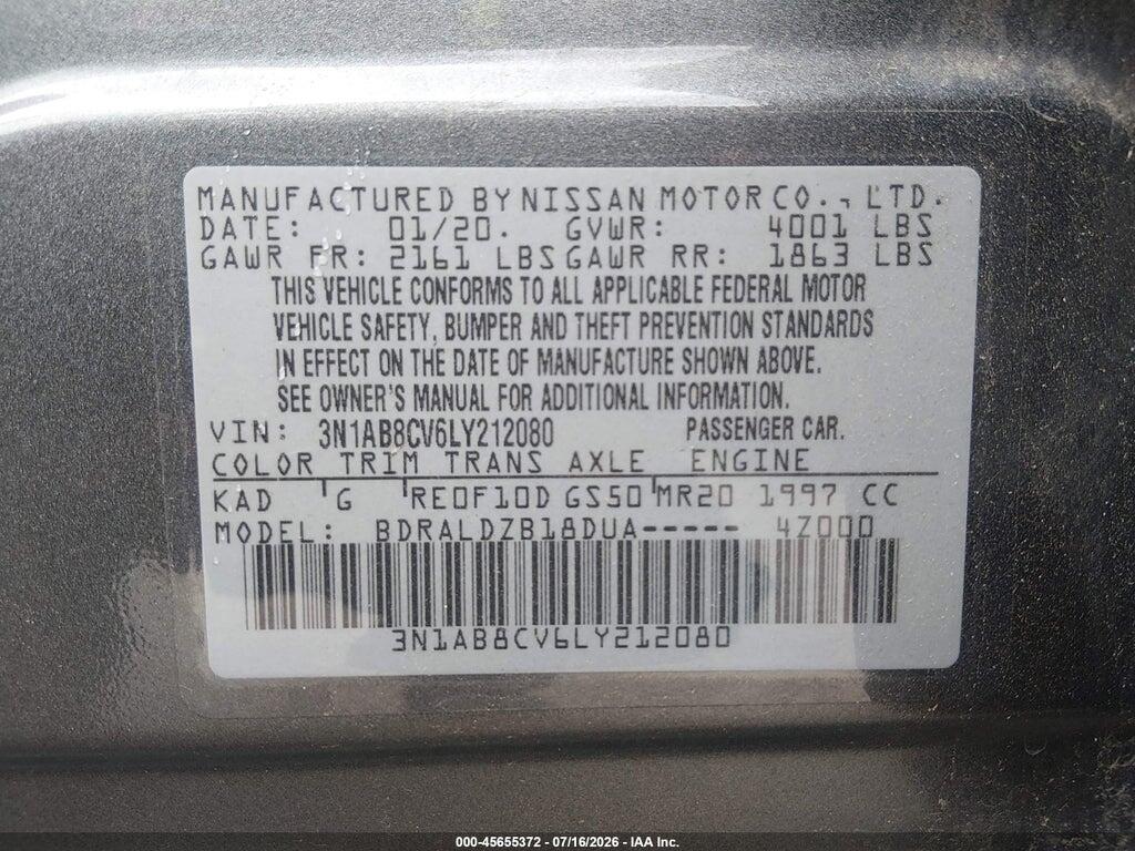 3N1AB8CV6LY212080 2020 NISSAN SENTRA photo no. 9
