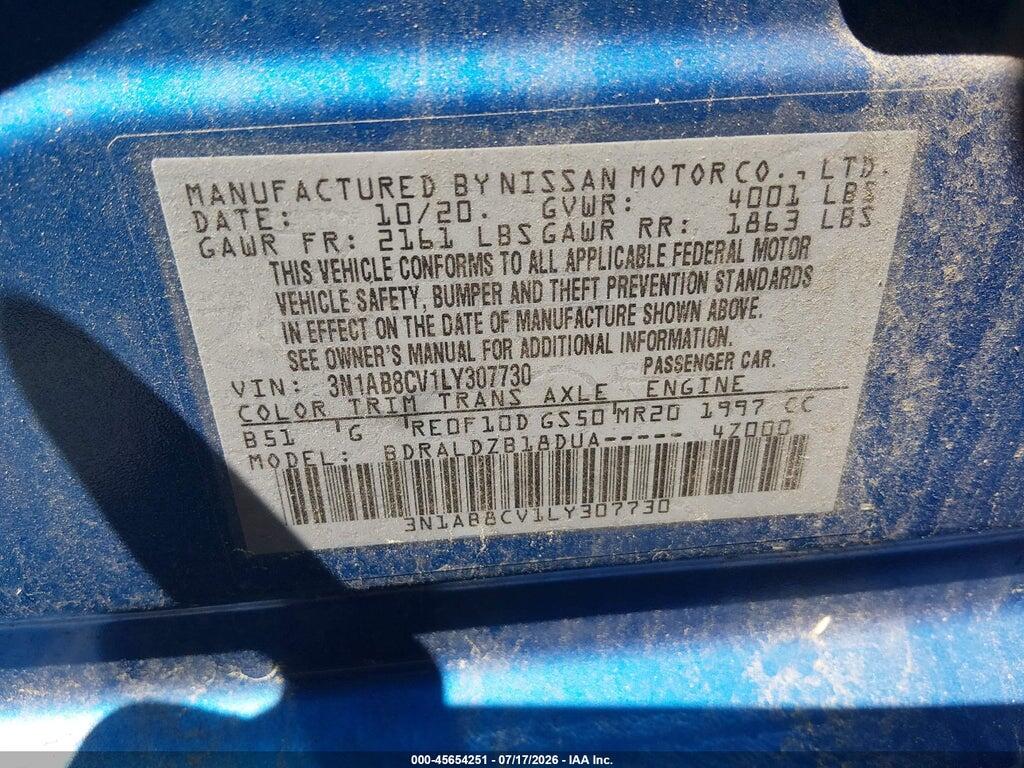 3N1AB8CV1LY307730 2020 NISSAN SENTRA photo no. 9