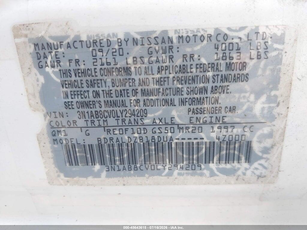 3N1AB8CV0LY294209 2020 NISSAN SENTRA photo no. 9