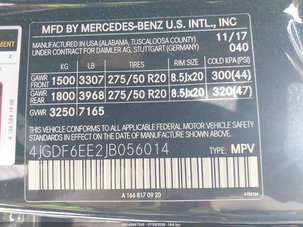 4JGDF6EE2JB056014 2018 MERCEDES-BENZ GLS 450 photo no. 9