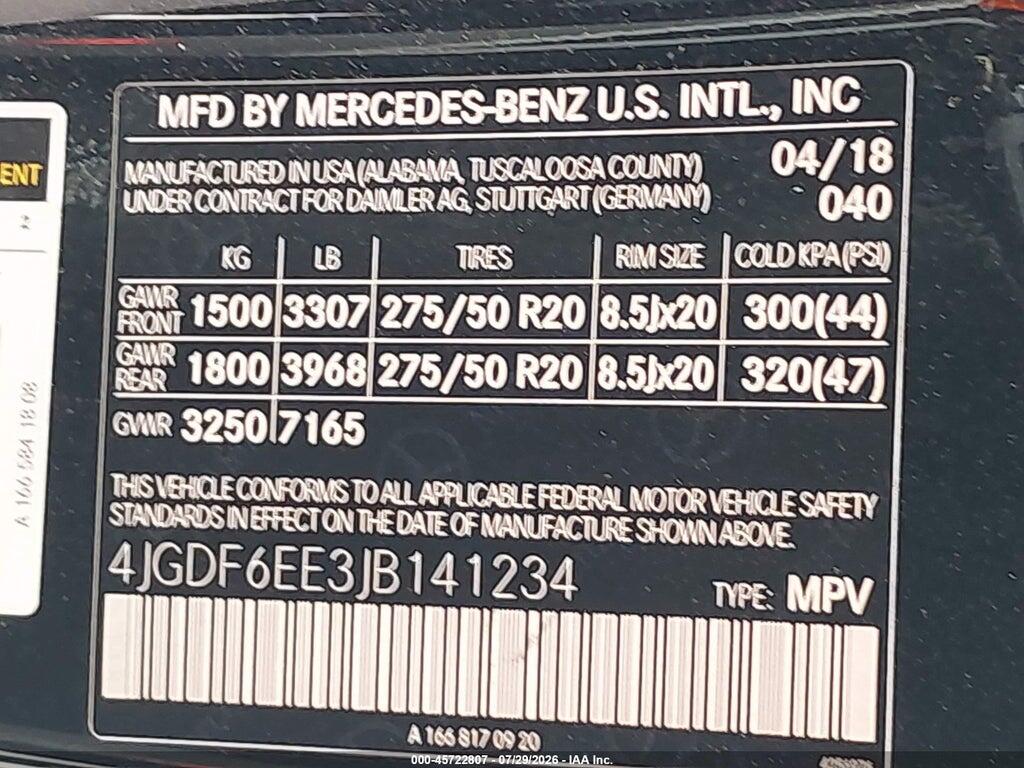4JGDF6EE3JB141234 2018 MERCEDES-BENZ GLS 450 photo no. 9