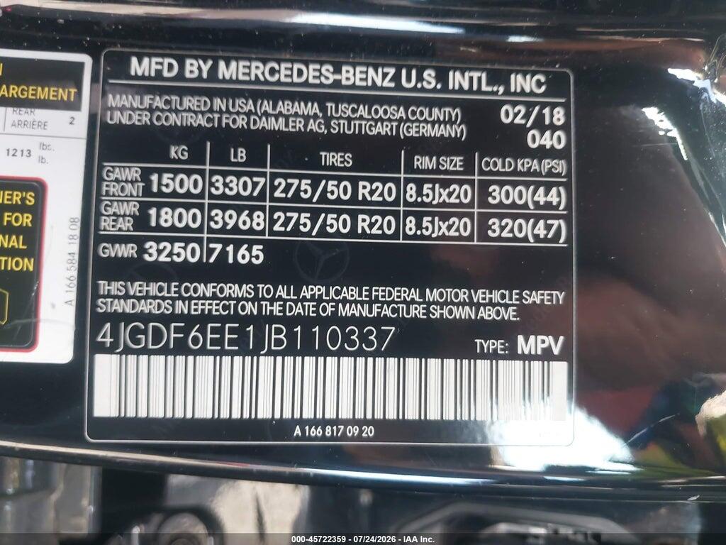 4JGDF6EE1JB110337 2018 MERCEDES-BENZ GLS 450 photo no. 9