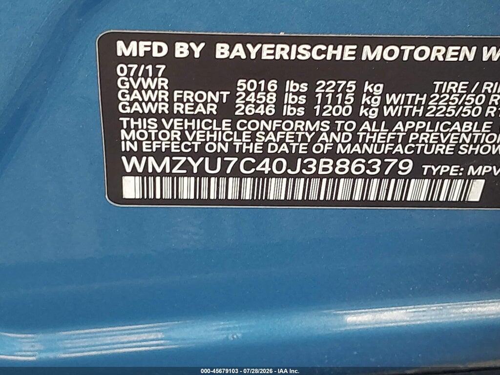 WMZYU7C40J3B86379 2018 MINI E COUNTRYMAN photo no. 9