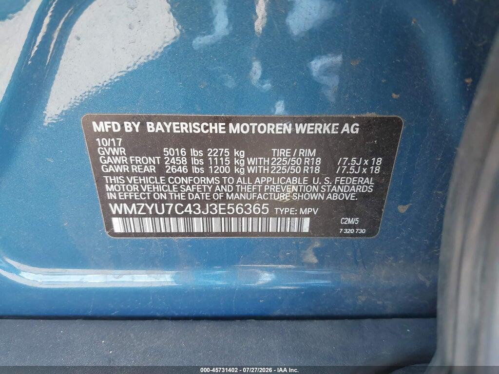 WMZYU7C43J3E56365 2018 MINI E COUNTRYMAN photo no. 9