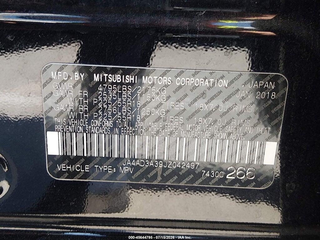 JA4AD3A39JZ042497 2018 MITSUBISHI OUTLANDER photo no. 9
