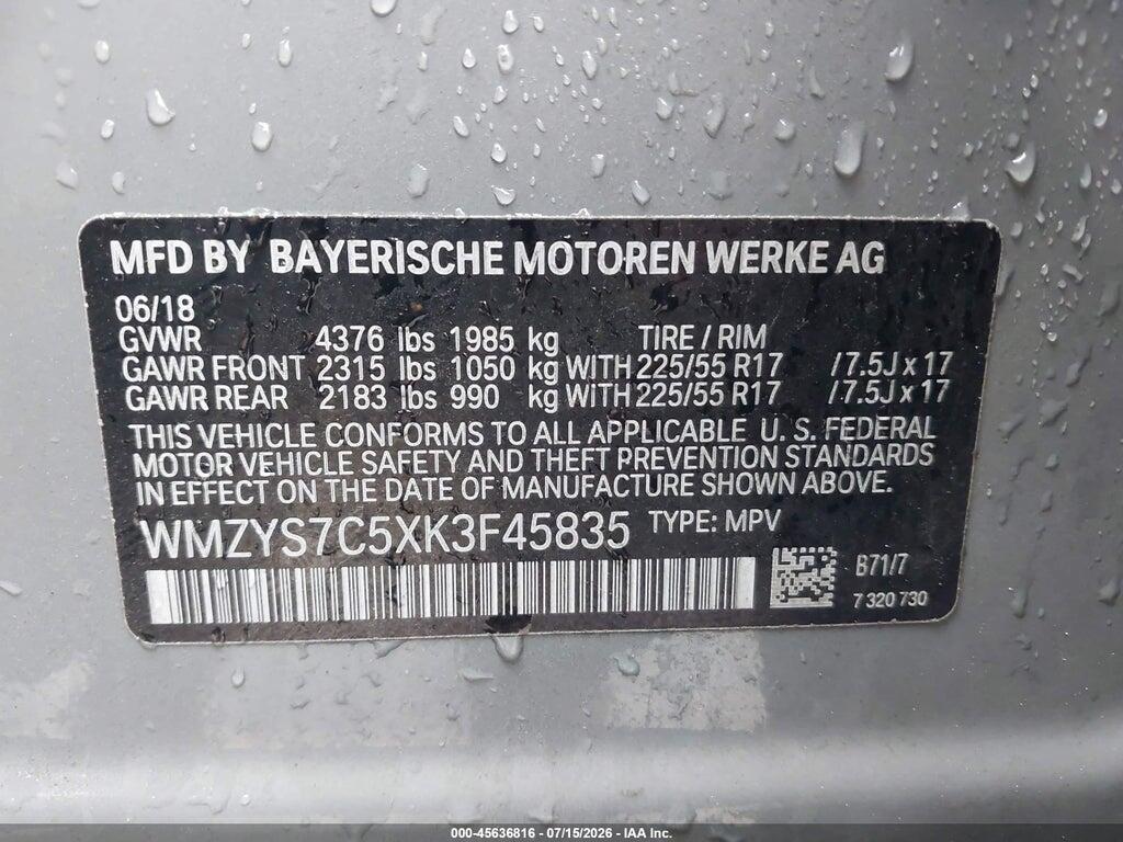 WMZYS7C5XK3F45835 2019 MINI COUNTRYMAN photo no. 9
